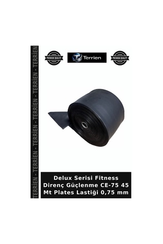 Delux Serisi Fitness Direnç Güçlenme Ce-75 45 Mt Plates Lastiği 0,75 Mm Siyah
