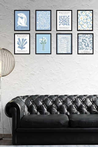 Şık Ve Zarif Ortamlar İçin 8'li Matisse Baskısı Çerçeve Görünümlü Modern Mdf Tablo Seti- Ev Dekorasy Çok Renkli - 670299979 Çok Renkli
