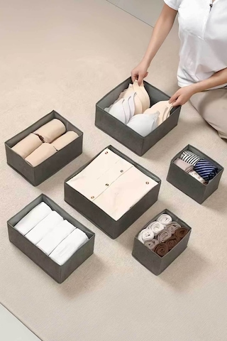 Serstil 6'lı Çekmece Içi Düzenleyici Kutu Set Gri