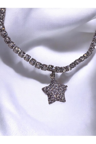 Yıldız Figürlü Asansörlü Silver Çelik Su Yolu Bileklik Gümüş