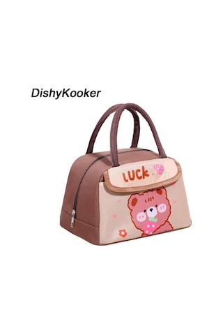 Dishykooker Karikatür Öğle Yemeği Kutusu Büyük Kapasiteli Yeniden Kullanılabilir Taşınabilir Yalıtım Bento Çantası Okul Açık Piknik Için