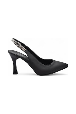 Ispartalılar 6509 9cm Kadın Topuklu Ayakkabı Stiletto Abiye Düğün Nişan Ayakkabısı Siyah
