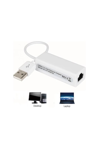Kablolu Usb To Ethernet Çevirici, 2.0, Kurulum Gerektirmez