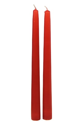 Şamdan Mat Mum 2'li Kırmızı 26 Cm Kırmızı