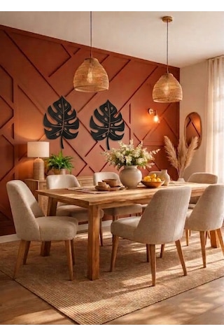 Delikli Mostera Temalı Duvar Panosu 35x65 Cm 35 X 65 Cm
