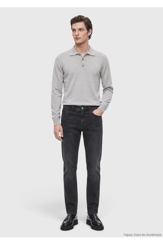 Ramsey Siyah Regular Fit Denim Pamuk Karışımlı Pantolon