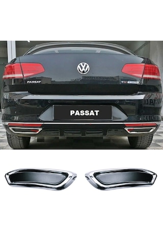 Vw Passat B8 Krom Difüzör Egzoz Çerçeve 2 Prç P.çelik 2014-2019