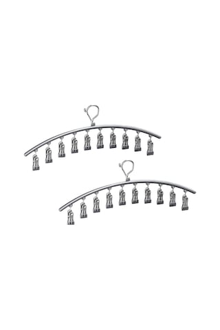 Xiaaokeji Dolap Düzenleyici, 10 Klipsli Metal Yoga Pantolon Askısı Gri Gri