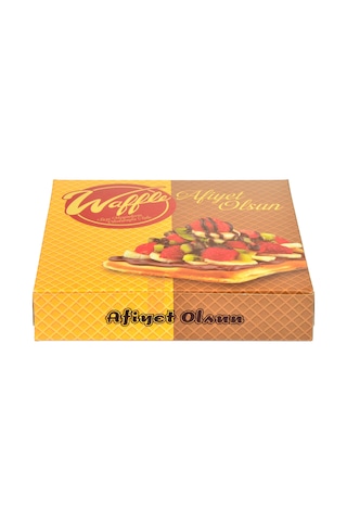 Miyo Ambalaj Waffle Kutusu Selefonlu Krome Karton 100'lü 18 x 18 x 4 CM