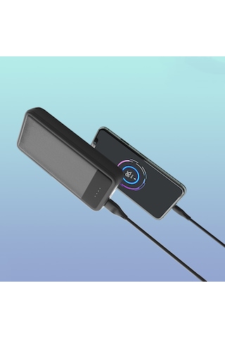 Lenyes PX233P 10 W 20000 mAh Led Işık Göstergeli Taşınabilir Powerbank Siyah