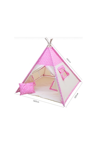 Conconbebe Pembe Yıldız Desenli Çocuk Oyun Çadırı Oyun Evi