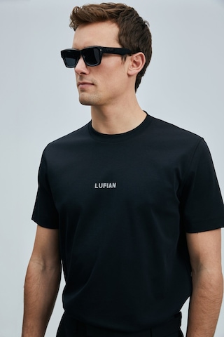 Lufian Erkek Marcus Modern Grafik T-shirt 111020235 Siyah Siyah