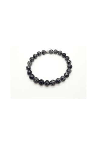 77Tasarim Obsidyen Taşı Bileklik 73758594 Beyaz - Siyah