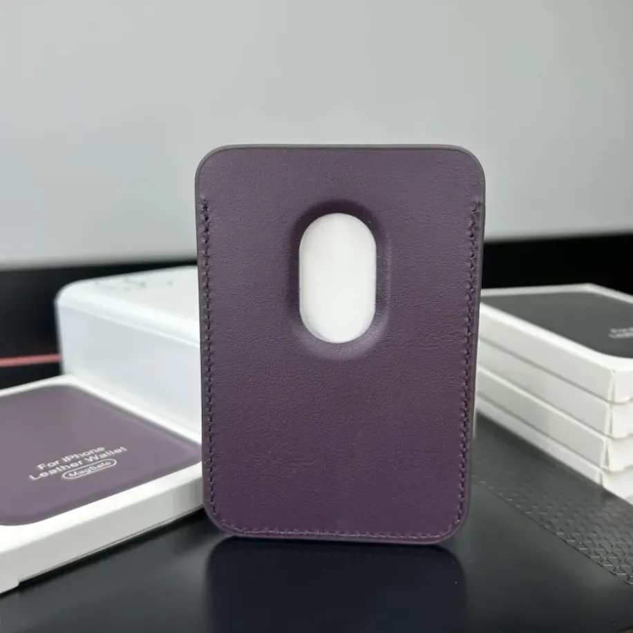 Magsafe Deri Cüzdan Kartlık Tüm Modellerle Uyumlu - Bordo Derin Mor