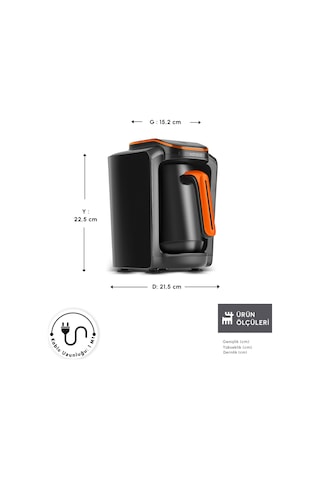 Karaca Hatır Neo-S 5 Fincan Kapasiteli Tangerine Sütlü Türk Kahve Makinesi