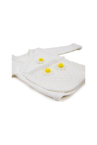 Hastane Çıkışı 5 Parça Kız Bebek Giyim Sarı Papatya Beyaz - Sarı