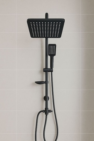 Rudi Armatür Siyah Lüx Pirinç Malzeme Robot Duş Takımı Siyah