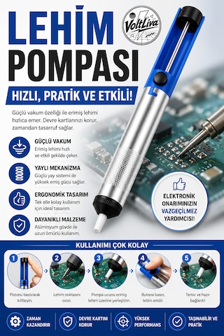 Metal Gövdeli Lehim Pompası