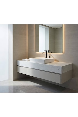 Ece Banyo - Sekura Tezgah Üstü Kare Lavabo 50 Cm Beyaz - 7107