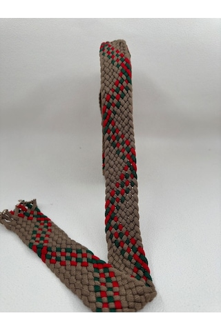 Paşateks 4 Cm Örme Kemer Şerit-1 Metre Çantalarda,kemer Olarak Kullanılmaktadır -kahve