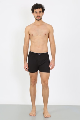 İbrahim Burak Etiler Collection Moda Çizgi Erkek Penye Boxer Siyah 40091