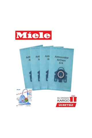 Miele Uyumlu Classic C1 Toz Torbası 4 Adet + (Antimicrobial)