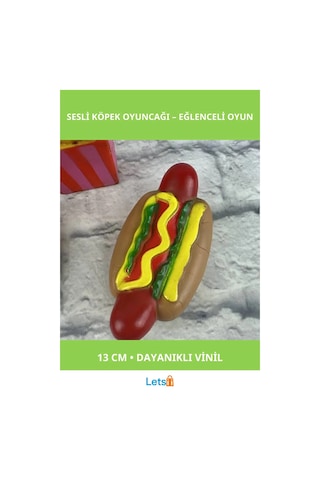 Sesli Hot Dog Şeklinde Eğlenceli Köpek Oyuncağı