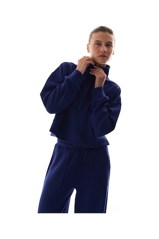 Penti Lacivert İpeksi Dokunuş Silky Touch Yarım Fermuarlı Uzun Kollu Sweatshirt