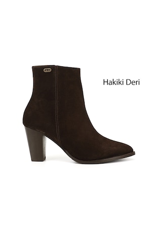 Gönderi(R) Gönderi R Kadın Kahve Süet Fermuarlı Sivri Burun Hakiki Deri Bot Dkzb61357407 Kahve