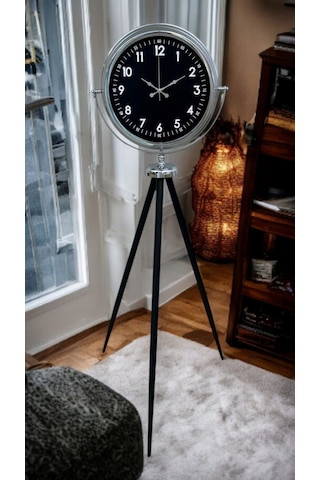 Plentiful Prestige Krom Tripod Ayaklı Saat Siyah