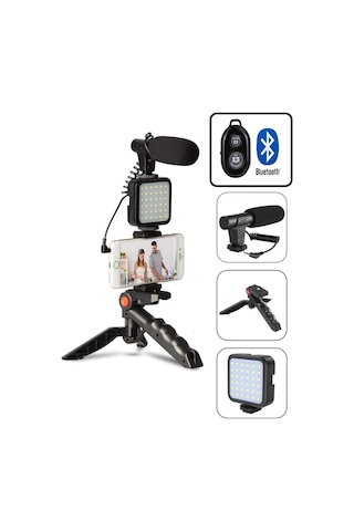 Home Paket Kit Video Fotoğraf Çekim Bluetooth Kumandalı Işık Ring Youtuber Set Senalstore