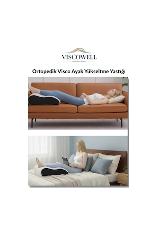 Ortopedik Visco Ayak Yükseltme Yastığı Evde Dinlenme Ve Rahatlama İçin Gri