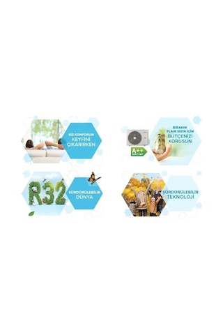 Alarko Flair WIFI 18000 BTU Duvar Tipi Split Inverter Klima R32 Gazlı Montaj Dahil