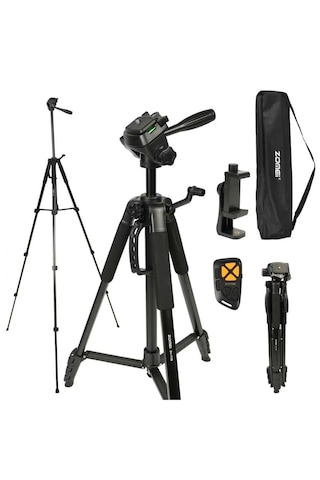 Zm-1100 Profesyonel Telefon/kamera Tripodu-360 Dönebilen Telefon Tutucu Ve Bluetooth Kumanda 178cm Maksimum Yükseklik