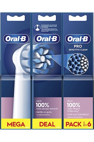 Oral-B EB60 Pro Sensitive Clean Yedek Diş Fırçası Başlığı Beyaz 6'lı