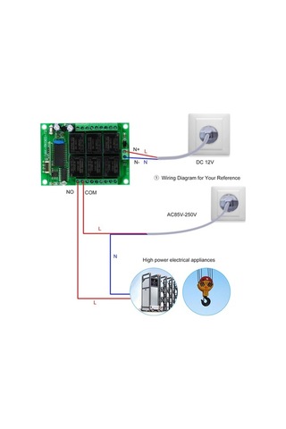 Pazly 433mhz 6 Kanallı 10a Röleli Rf Alıcı Modül + 6 Tuşlu Sabit Kodlu Kumanda Akıllı Ev Otomasyon İçin Diğer