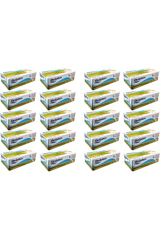 Dolphin Tek Kullanımlık Lateks Beyaz Pudralı Large Muayne Eldiveni - 20 x 100'lü Paket / Koli