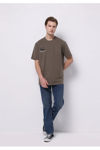 Colin's Colins Comfort Fit Yuvarlak Yaka Düz Erkek Yeşil Kısa Kol Tişört Cl1075283 Q1.v1 Kha Haki