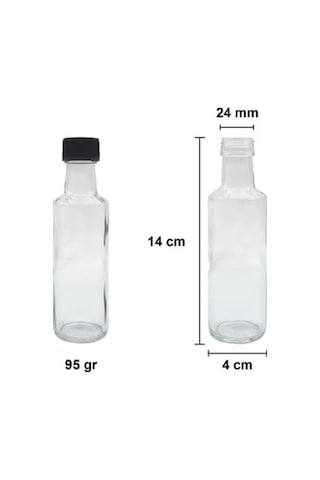Şeffaf 100 Ml Sızdırmaz Kapaklı Boş Cam Şişe 6 Adet Sku: Smg8690010581136 Açık Gri