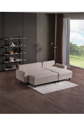 Kagu Corner Flavia Köşe Takımı Puflu Krem