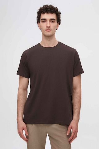 D's Damat Ds Damat Slim Fit Kahverengi Bisiklet Yaka %100 Pamuklu Nefes Alabilen T-shirt 4HC141996753M Kahverengi
