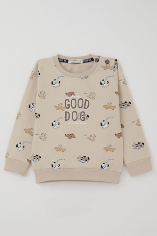 Breeze Erkek Bebek Eşofman Takım Sevimli Köpekçikler Desenli 9 Ay-3 Yaş, Bej Bej