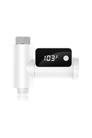 Yifomall Bebek Banyosu İçin Led Sıcaklık Göstergeli 360 Döner Duş Başlığı, / Birim Geçişli, Pil Hariç Beyaz