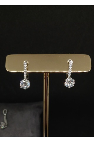 Tek Taşlı Gümüş Takı Seti 925 Ayar, Şık Ve Zarif Kadın Aksesuar Seti Gümüş