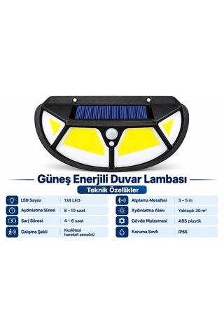 Sh-122 Güneş Enerjili Solar Bahçe Sokak Aydınlatması 3 Yönlü Aydınlatma Soğuğa Sıcağa Dayanıklı Duvara Monte
