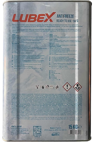 Lubex Mavi Antifriz 15 Kg Kullanıma Hazır -56 Derece