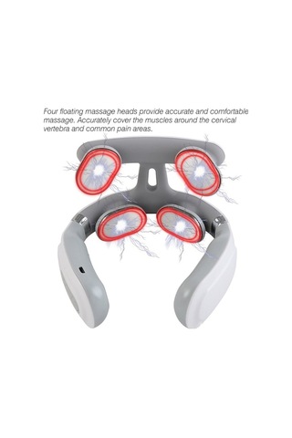 Tongxida 4 Başlıklı Akıllı Boyun Masaj Cihazı, Beyaz, Usb Isıtmalı Titreşimli, Boyun Masajı İçin İдеal Beyaz