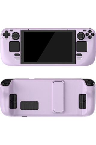 Steam Deck Oyun Konsolu İçin Sert Pc Koruyucu Kılıf Standlı Açık Mor