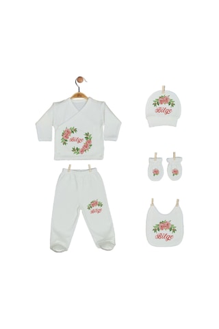 Pia Baby Gl 2202 İsme Özel Yastık Zıbın Set Krem
