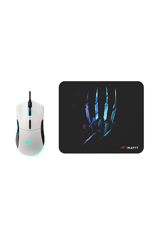Havıt Ms1037cm Oyuncu Mouse Ve Mouse Pad Beyaz